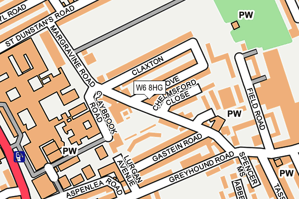 W6 8HG map - OS OpenMap – Local (Ordnance Survey) W6 8HG map - OS OpenMap – Local (Ordnance Survey)