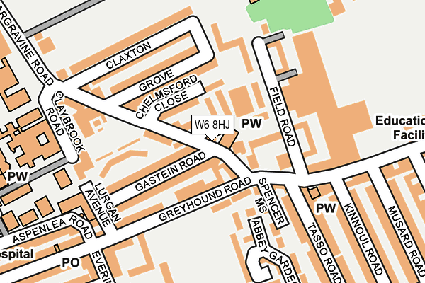 W6 8HJ map - OS OpenMap – Local (Ordnance Survey) W6 8HJ map - OS OpenMap – Local (Ordnance Survey)