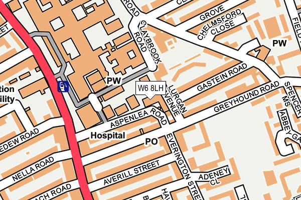 W6 8LH map - OS OpenMap – Local (Ordnance Survey) W6 8LH map - OS OpenMap – Local (Ordnance Survey)