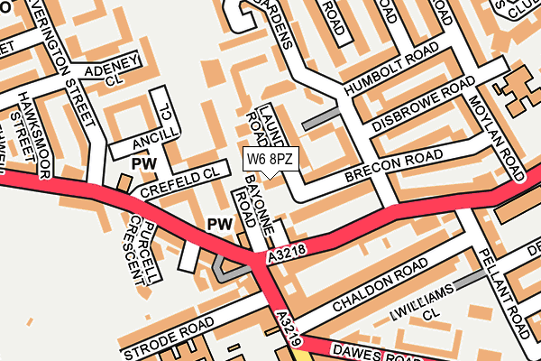 W6 8PZ map - OS OpenMap – Local (Ordnance Survey) W6 8PZ map - OS OpenMap – Local (Ordnance Survey)
