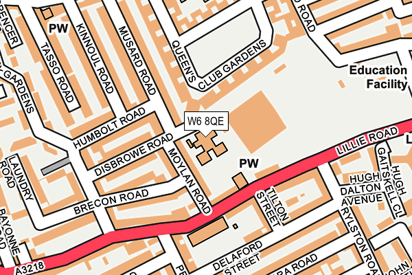 W6 8QE map - OS OpenMap – Local (Ordnance Survey) W6 8QE map - OS OpenMap – Local (Ordnance Survey)