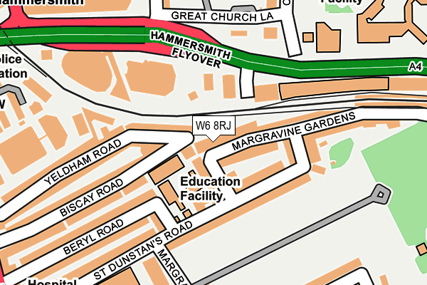 W6 8RJ map - OS OpenMap – Local (Ordnance Survey) W6 8RJ map - OS OpenMap – Local (Ordnance Survey)