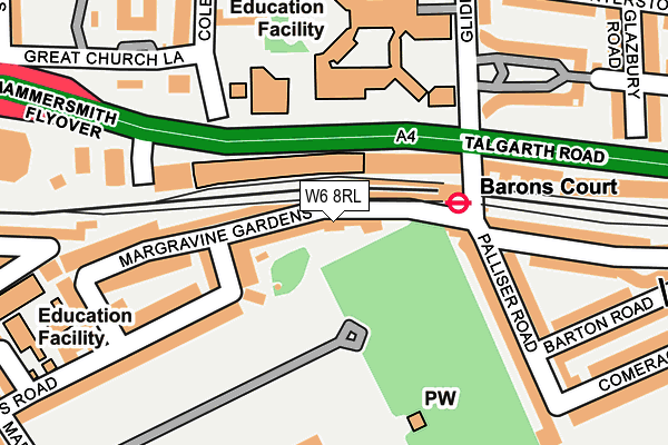 W6 8RL map - OS OpenMap – Local (Ordnance Survey) W6 8RL map - OS OpenMap – Local (Ordnance Survey)