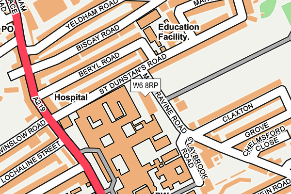W6 8RP map - OS OpenMap – Local (Ordnance Survey) W6 8RP map - OS OpenMap – Local (Ordnance Survey)