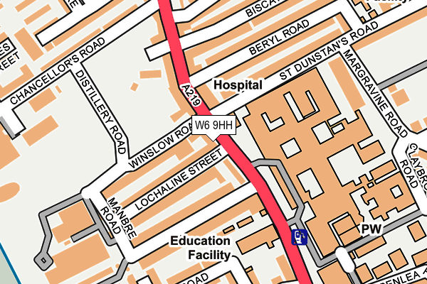 W6 9HH map - OS OpenMap – Local (Ordnance Survey)