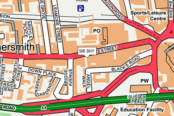 W6 9HY map - OS OpenMap – Local (Ordnance Survey) W6 9HY map - OS OpenMap – Local (Ordnance Survey)