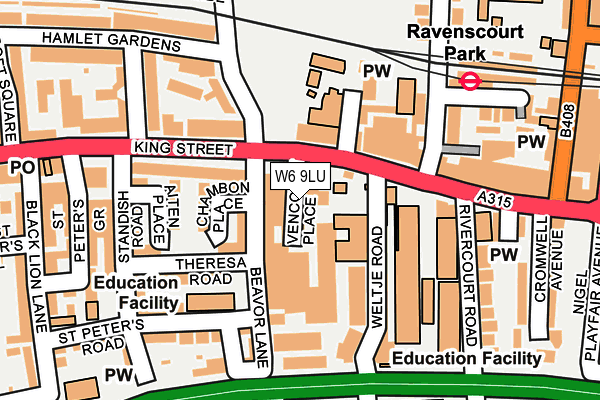 W6 9LU map - OS OpenMap – Local (Ordnance Survey) W6 9LU map - OS OpenMap – Local (Ordnance Survey)