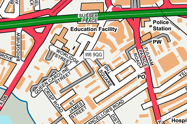 W6 9QG map - OS OpenMap – Local (Ordnance Survey) W6 9QG map - OS OpenMap – Local (Ordnance Survey)