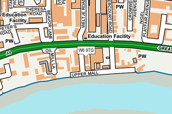 W6 9TG map - OS OpenMap – Local (Ordnance Survey) W6 9TG map - OS OpenMap – Local (Ordnance Survey)