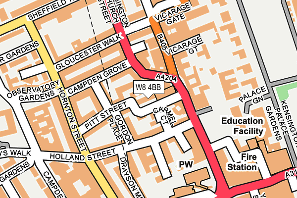 W8 4BB map - OS OpenMap – Local (Ordnance Survey) W8 4BB map - OS OpenMap – Local (Ordnance Survey)