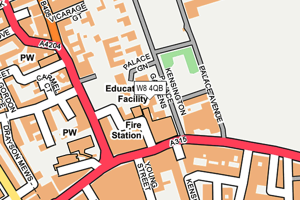 W8 4QB map - OS OpenMap – Local (Ordnance Survey) W8 4QB map - OS OpenMap – Local (Ordnance Survey)