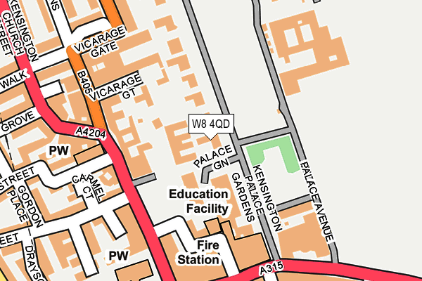 W8 4QD map - OS OpenMap – Local (Ordnance Survey) W8 4QD map - OS OpenMap – Local (Ordnance Survey)