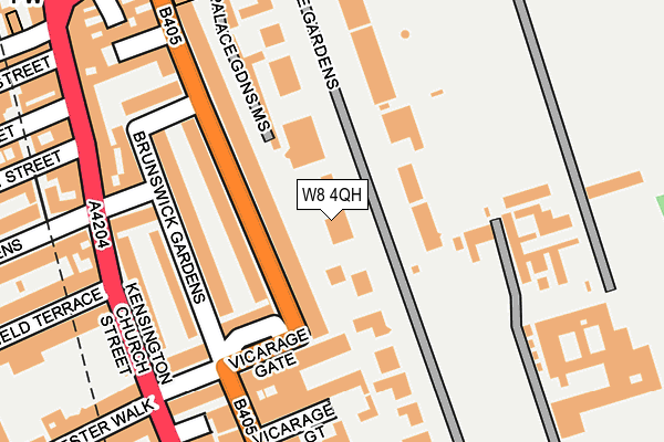 W8 4QH map - OS OpenMap – Local (Ordnance Survey) W8 4QH map - OS OpenMap – Local (Ordnance Survey)
