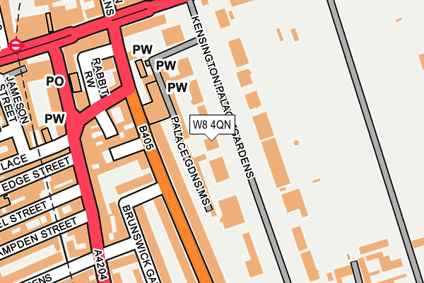 W8 4QN map - OS OpenMap – Local (Ordnance Survey) W8 4QN map - OS OpenMap – Local (Ordnance Survey)