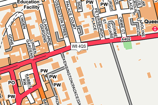 W8 4QS map - OS OpenMap – Local (Ordnance Survey) W8 4QS map - OS OpenMap – Local (Ordnance Survey)