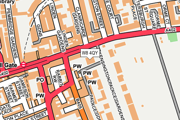 W8 4QY map - OS OpenMap – Local (Ordnance Survey) W8 4QY map - OS OpenMap – Local (Ordnance Survey)