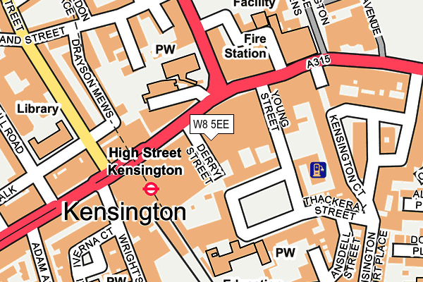 W8 5EE map - OS OpenMap – Local (Ordnance Survey) W8 5EE map - OS OpenMap – Local (Ordnance Survey)