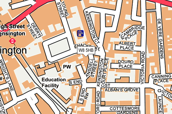 W8 5HB map - OS OpenMap – Local (Ordnance Survey) W8 5HB map - OS OpenMap – Local (Ordnance Survey)