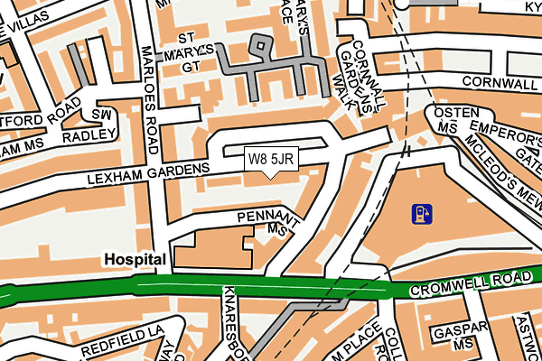 W8 5JR map - OS OpenMap – Local (Ordnance Survey) W8 5JR map - OS OpenMap – Local (Ordnance Survey)