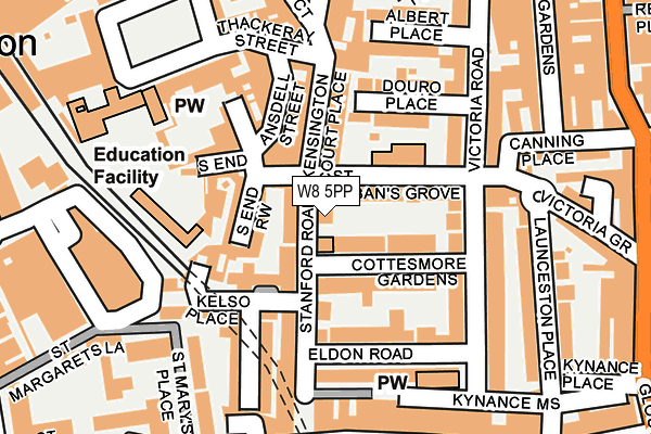 W8 5PP map - OS OpenMap – Local (Ordnance Survey) W8 5PP map - OS OpenMap – Local (Ordnance Survey)
