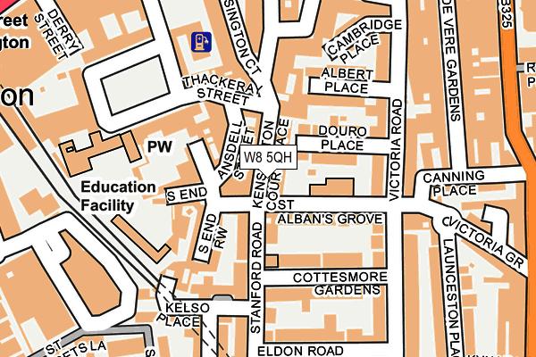 W8 5QH map - OS OpenMap – Local (Ordnance Survey) W8 5QH map - OS OpenMap – Local (Ordnance Survey)