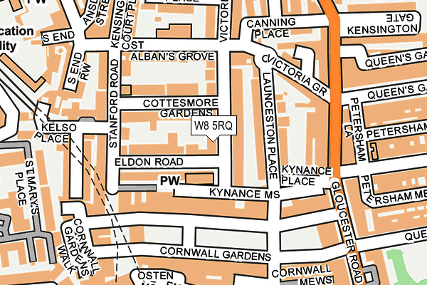 W8 5RQ map - OS OpenMap – Local (Ordnance Survey) W8 5RQ map - OS OpenMap – Local (Ordnance Survey)