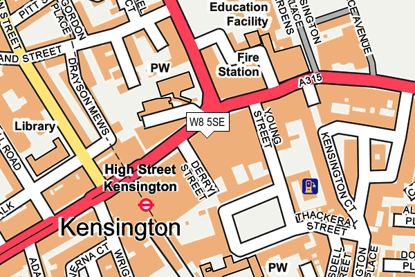 W8 5SE map - OS OpenMap – Local (Ordnance Survey) W8 5SE map - OS OpenMap – Local (Ordnance Survey)