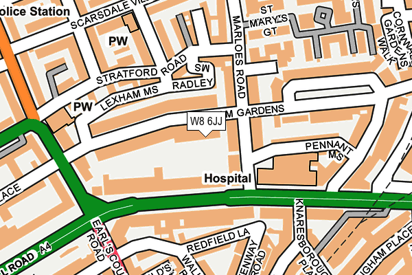 W8 6JJ map - OS OpenMap – Local (Ordnance Survey)