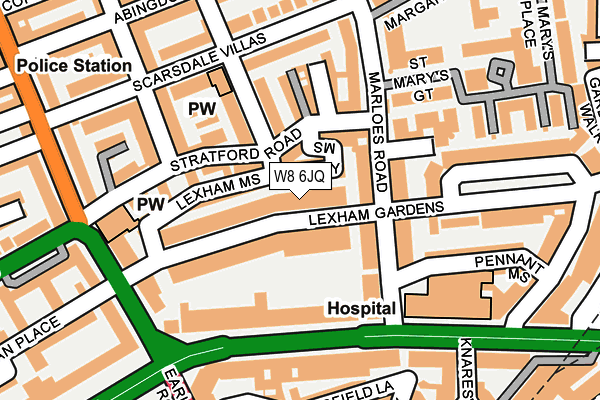W8 6JQ map - OS OpenMap – Local (Ordnance Survey) W8 6JQ map - OS OpenMap – Local (Ordnance Survey)