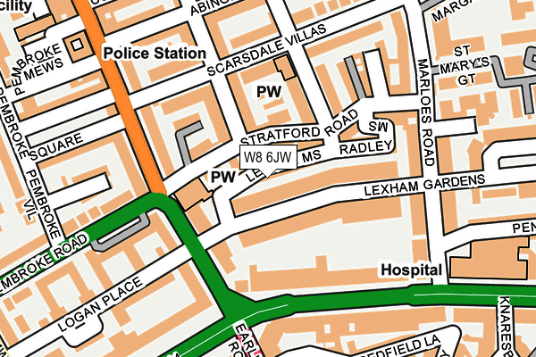 W8 6JW map - OS OpenMap – Local (Ordnance Survey) W8 6JW map - OS OpenMap – Local (Ordnance Survey)