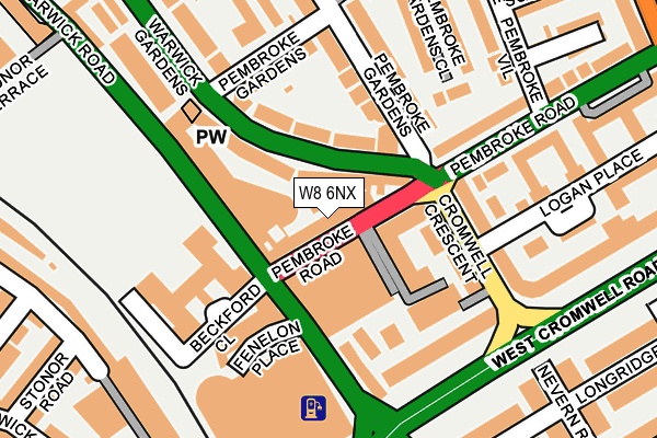 W8 6NX map - OS OpenMap – Local (Ordnance Survey)