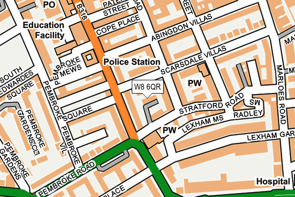W8 6QR map - OS OpenMap – Local (Ordnance Survey) W8 6QR map - OS OpenMap – Local (Ordnance Survey)