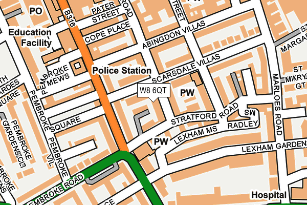 W8 6QT map - OS OpenMap – Local (Ordnance Survey) W8 6QT map - OS OpenMap – Local (Ordnance Survey)