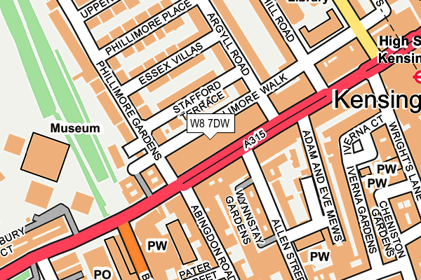 W8 7DW map - OS OpenMap – Local (Ordnance Survey) W8 7DW map - OS OpenMap – Local (Ordnance Survey)