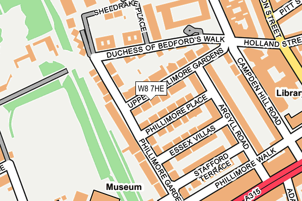 W8 7HE map - OS OpenMap – Local (Ordnance Survey) W8 7HE map - OS OpenMap – Local (Ordnance Survey)