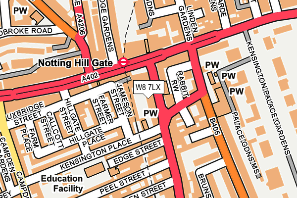 W8 7LX map - OS OpenMap – Local (Ordnance Survey) W8 7LX map - OS OpenMap – Local (Ordnance Survey)