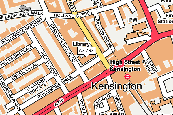 W8 7RX map - OS OpenMap – Local (Ordnance Survey) W8 7RX map - OS OpenMap – Local (Ordnance Survey)