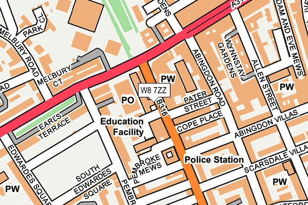 W8 7ZZ map - OS OpenMap – Local (Ordnance Survey) W8 7ZZ map - OS OpenMap – Local (Ordnance Survey)