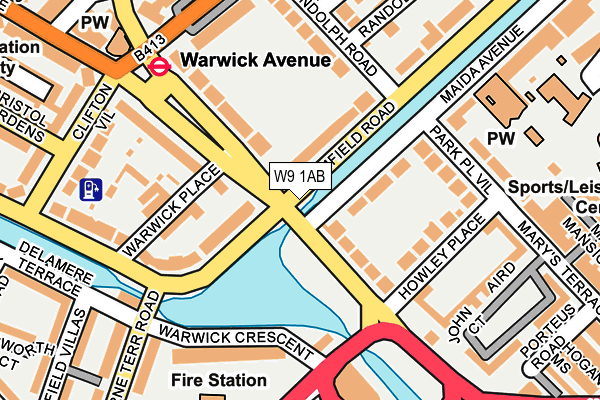 W9 1AB map - OS OpenMap – Local (Ordnance Survey) W9 1AB map - OS OpenMap – Local (Ordnance Survey)