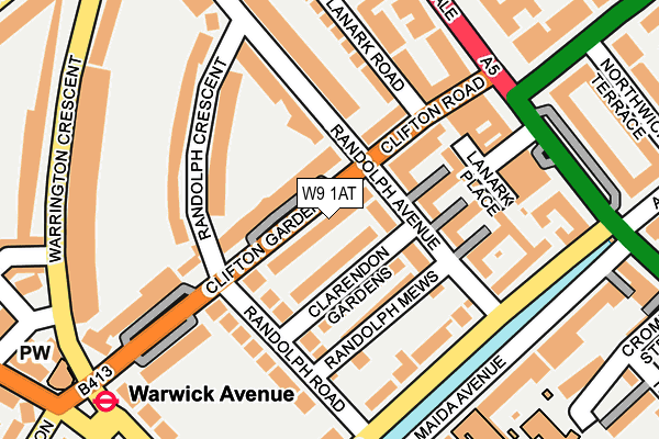 W9 1AT map - OS OpenMap – Local (Ordnance Survey) W9 1AT map - OS OpenMap – Local (Ordnance Survey)