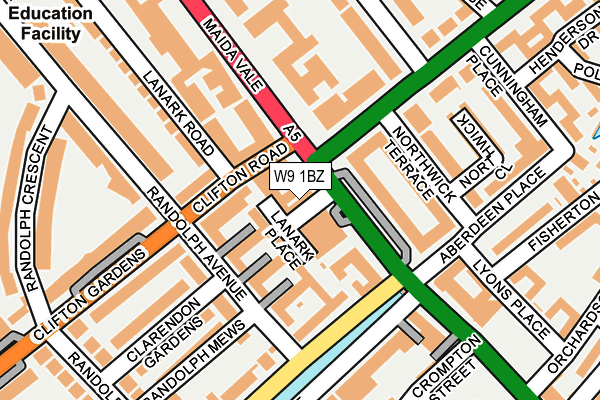 W9 1BZ map - OS OpenMap – Local (Ordnance Survey) W9 1BZ map - OS OpenMap – Local (Ordnance Survey)