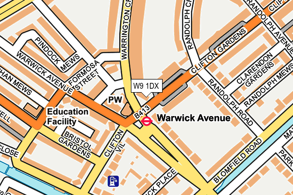 W9 1DX map - OS OpenMap – Local (Ordnance Survey) W9 1DX map - OS OpenMap – Local (Ordnance Survey)