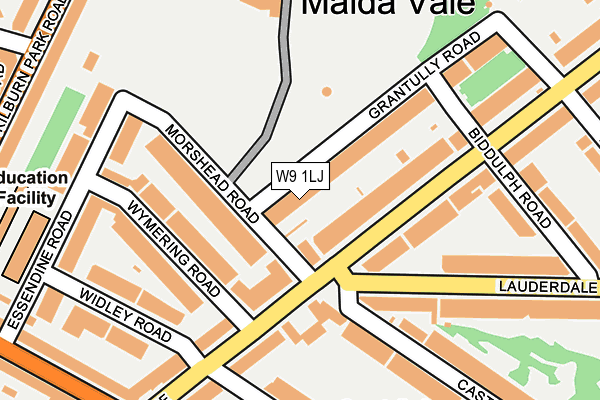 W9 1LJ map - OS OpenMap – Local (Ordnance Survey) W9 1LJ map - OS OpenMap – Local (Ordnance Survey)