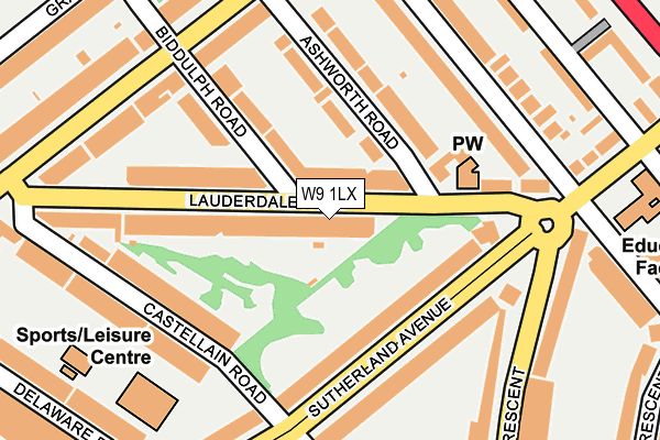 W9 1LX map - OS OpenMap – Local (Ordnance Survey) W9 1LX map - OS OpenMap – Local (Ordnance Survey)