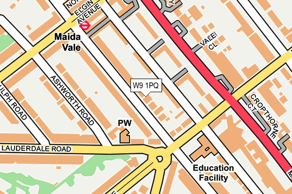 W9 1PQ map - OS OpenMap – Local (Ordnance Survey) W9 1PQ map - OS OpenMap – Local (Ordnance Survey)