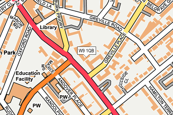 W9 1QB map - OS OpenMap – Local (Ordnance Survey) W9 1QB map - OS OpenMap – Local (Ordnance Survey)