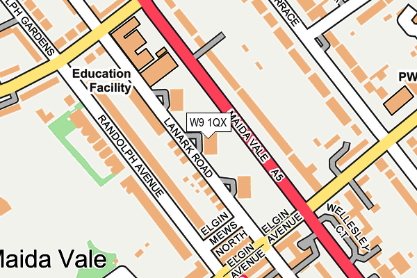 W9 1QX map - OS OpenMap – Local (Ordnance Survey) W9 1QX map - OS OpenMap – Local (Ordnance Survey)