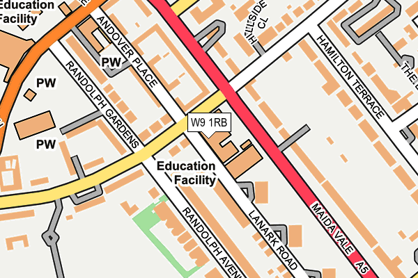 W9 1RB map - OS OpenMap – Local (Ordnance Survey)
