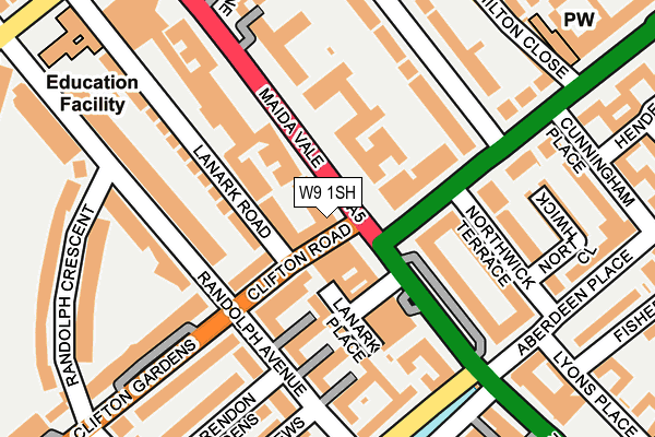 W9 1SH map - OS OpenMap – Local (Ordnance Survey) W9 1SH map - OS OpenMap – Local (Ordnance Survey)