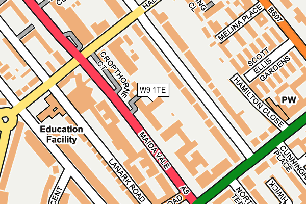 W9 1TE map - OS OpenMap – Local (Ordnance Survey) W9 1TE map - OS OpenMap – Local (Ordnance Survey)